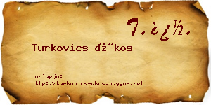 Turkovics Ákos névjegykártya