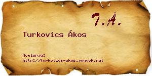 Turkovics Ákos névjegykártya
