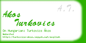 akos turkovics business card